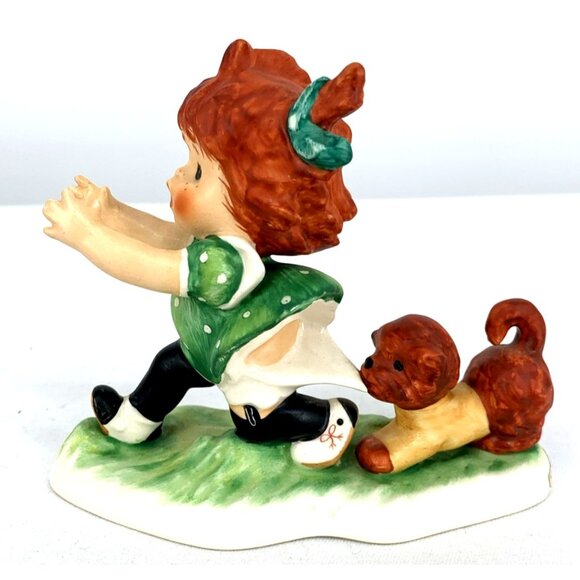 Goebel Figurine EEEK Girl with Puppy Charlot Porcelain West Germany 5" Vintage - Picture 6 of 9